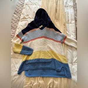 Colorful Striped Women's Crotchet Sweater